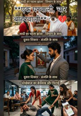 **एक घरवाली, चार बाहरवाली** 👁️💔
