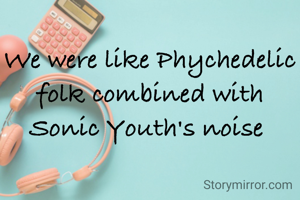 We were like Phychedelic folk combined with Sonic Youth's noise 