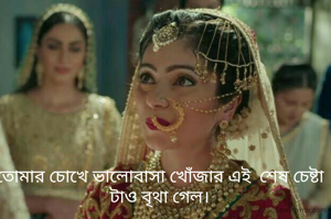 তোমার চোখে ভালোবাসা খোঁজার এই  শেষ চেষ্টা টাও বৃথা গেল।