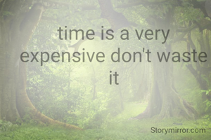time is a very expensive don't waste it