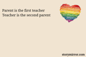 Parent is the first teacher
Teacher is the second parent