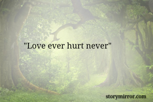 "Love ever hurt never"