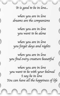 It Is Good To Be In Love...