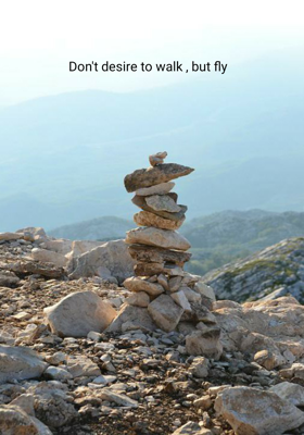 Don't desire to walk, but fly