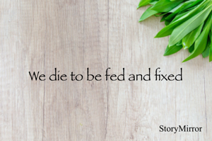 We die to be fed and fixed 
