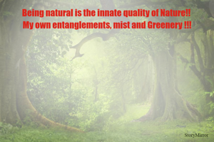Being natural is the innate quality of Nature!! My own entanglements, mist and Greenery !!!

