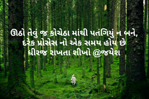 ઊઠો તેવું જ કોચેઠા માંથી પતંગિયું ન બને,
દરેક પ્રોસેસ નો એક સમય હોય છે
ધીરજ રાખતા શીખો @જયેશ