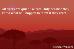 All tigers are quiet like cats. Only because they know what will happen to them if they react.