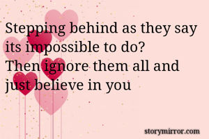 Stepping behind...