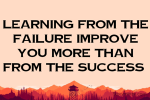 learning from the failure improve you more than from the success 