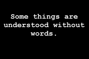 Some things are understood without words.