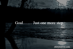 Goal......... Just one more step..