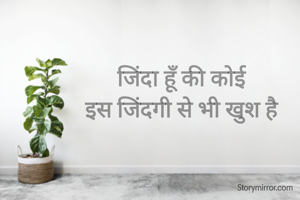 जिंदा हूँ की कोई 
इस जिंदगी से भी खुश है 
