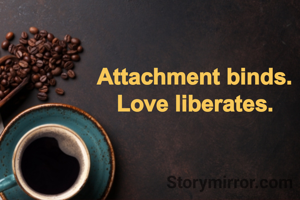 
Attachment binds.
Love liberates.