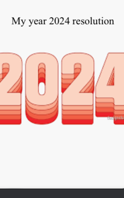 My year 2024 resolution