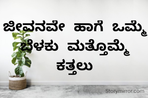ಜೀವನವೇ ಹಾಗೆ ಒಮ್ಮೆ ಬೆಳಕು ಮತ್ತೊಮ್ಮೆ ಕತ್ತಲು