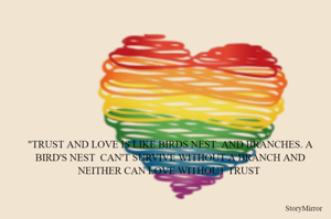 "FATE AND LOVE IS LIKE BIRDS NEST  AND BRANCHES. A BIRD'S NEST  CAN'T SURVIVE WITHOUT A BRANCH AND NEITHER CAN LOVE WITHOUT FATE 
