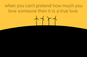 when you can't pretend how much you love someone then it is a true love 