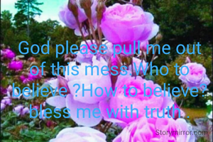 God please pull me out of this mess.Who to believe ?How to believe?bless me with truth .