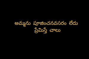 అమ్మను పూజించనవసరం లేదు 
 ప్రేమిస్తే చాలు 