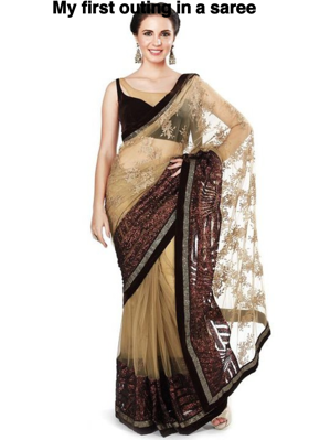 My First Outing In A Saree