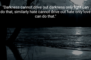 "Darkness cannot drive out darkness only light can do that, similarly hate cannot drive out hate only love can do that."