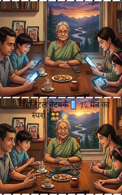 डिजिटल नेटवर्क📱 Vs मन का स्पर्श...👨‍👩‍👧‍👦👵