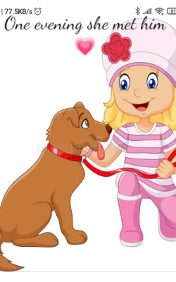 One evening she met him