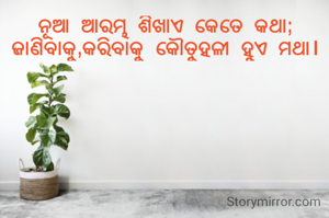 ନୂଆ ଆରମ୍ଭ ଶିଖାଏ କେତେ କଥା; ଜାଣିବାକୁ,କରିବାକୁ କୌତୁହଳୀ ହୁଏ ମଥା।