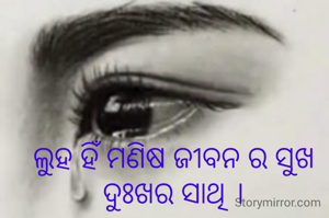ଲୁହ ହିଁ ମଣିଷ ଜୀବନ ର ସୁଖ ଦୁଃଖର ସାଥି ।