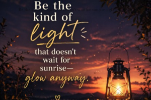 Be the kind of light that doesn’t wait for sunrise—glow anyway