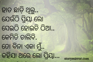 ହାତ ଛାଡ଼ି ଥିଲୁ.....