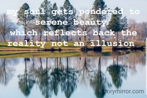 my soul gets pondered to serene beauty 
which reflects back the reality not an illusion 