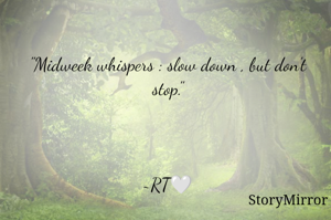 "Midweek whispers : slow down , but don't stop."



~RT🤍
