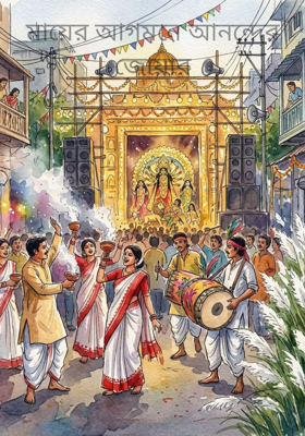 মায়ের আগমনে আনন্দের জোয়ার