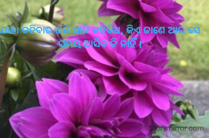 ଯାହା କହିବାର ଅଛି ଆଜି କହିଦିଅ, କିଏ ଜାଣେ ଆଉ ସେ ସମୟ ଆସିବ କି ନାହିଁ l