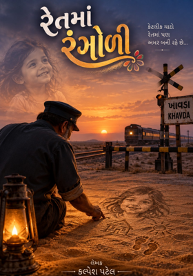 રેતમાં રંગોળી