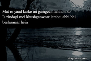 Mat ro yaad karke un gamgeen lamhon ko
Is zindagi mei khushganwaar lamhei abhi bhi beshumaar hein