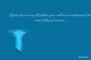 If you have never felt failure you will never understand the true feeling of success.