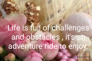 Life is full of challenges and obstacles , it's an adventure ride to enjoy.
