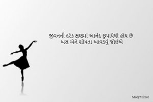 જીવનની દરેક ક્ષણમાં આનંદ છુપાયેલો હોય છે
બસ એને શોધતા આવડવું જોઈએ