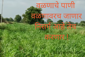 वळणाचे पाणी 
वळणावरच जाणार
निसर्ग आहे तेच 
करणार !