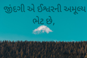  જીંદગી એ ઈશ્વરની અમૂલ્ય  ભેટ છે,
