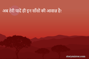 अब तेरी यादें ही इन साँसों की आवाज़ है!