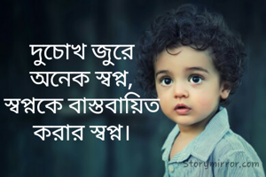 দুচোখ জুরে
অনেক স্বপ্ন,
স্বপ্নকে বাস্তবায়িত
করার স্বপ্ন।
