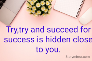 Try,try and succeed for succes