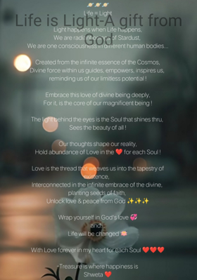 Life is Light-A gift from God