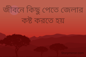 জীবনে কিছু পেতে জেলার কষ্ট করতে হয়