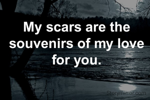 My scars are the souvenirs of my love for you.