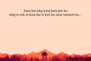 Suna hai ishq wisq bara jnte ho
Ishq to ruh se hota hai to kyu tm surat sawarte ho... 